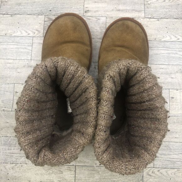 UGG Australia Boots Womens Cambridge Chestnut Size 7 Winter Ankle Knit 1003175 - Picture 6 of 10